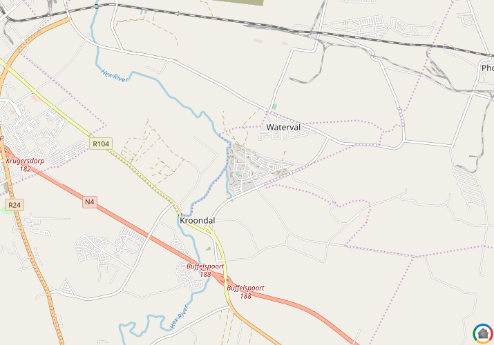 Map location of Waterkloof (Rustenburg)
